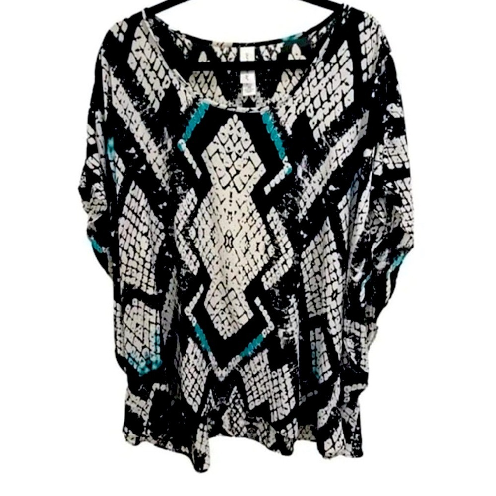 Pure Energy Women’s Plus Size Batwing Hi-Low Scoop Neck Blouse- 3X